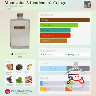 Moonshine A Gentleman's Cologne EastWest Bottlers